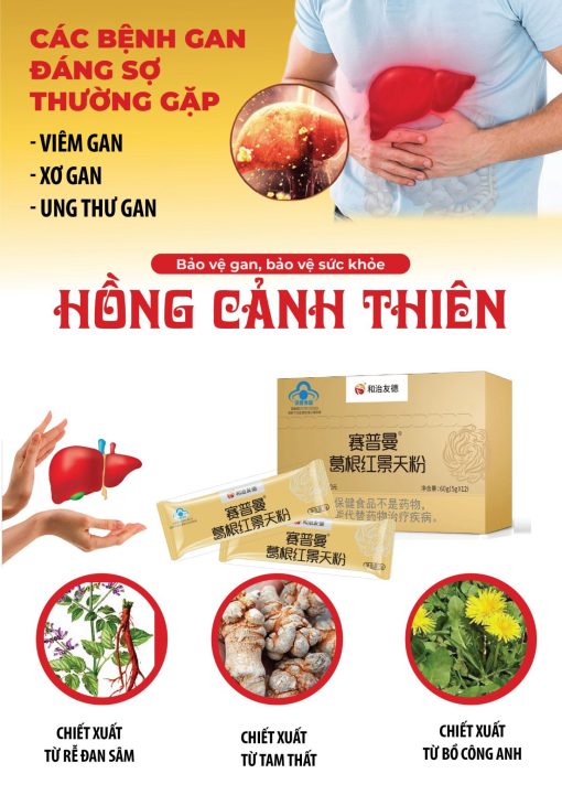 Hỗ trợ gan hồng cảnh thiên, sắn dây dạng bột 5g_túi 12 túi_hộp 1.248 000đ